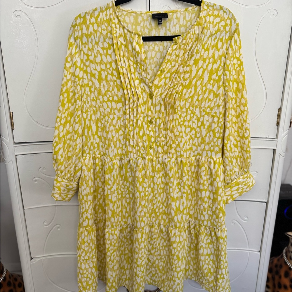 Who What Wear Yellow and White Dress